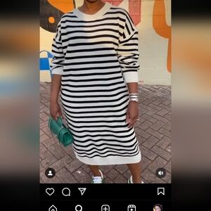 Sweater dress, one size black and off white